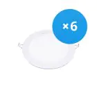 Lot 6x Bright Choice Downlight LED UltraSlim 15W 1200lm 110D - 840 Blanc Froid | 190mm - Diamètre 175mm